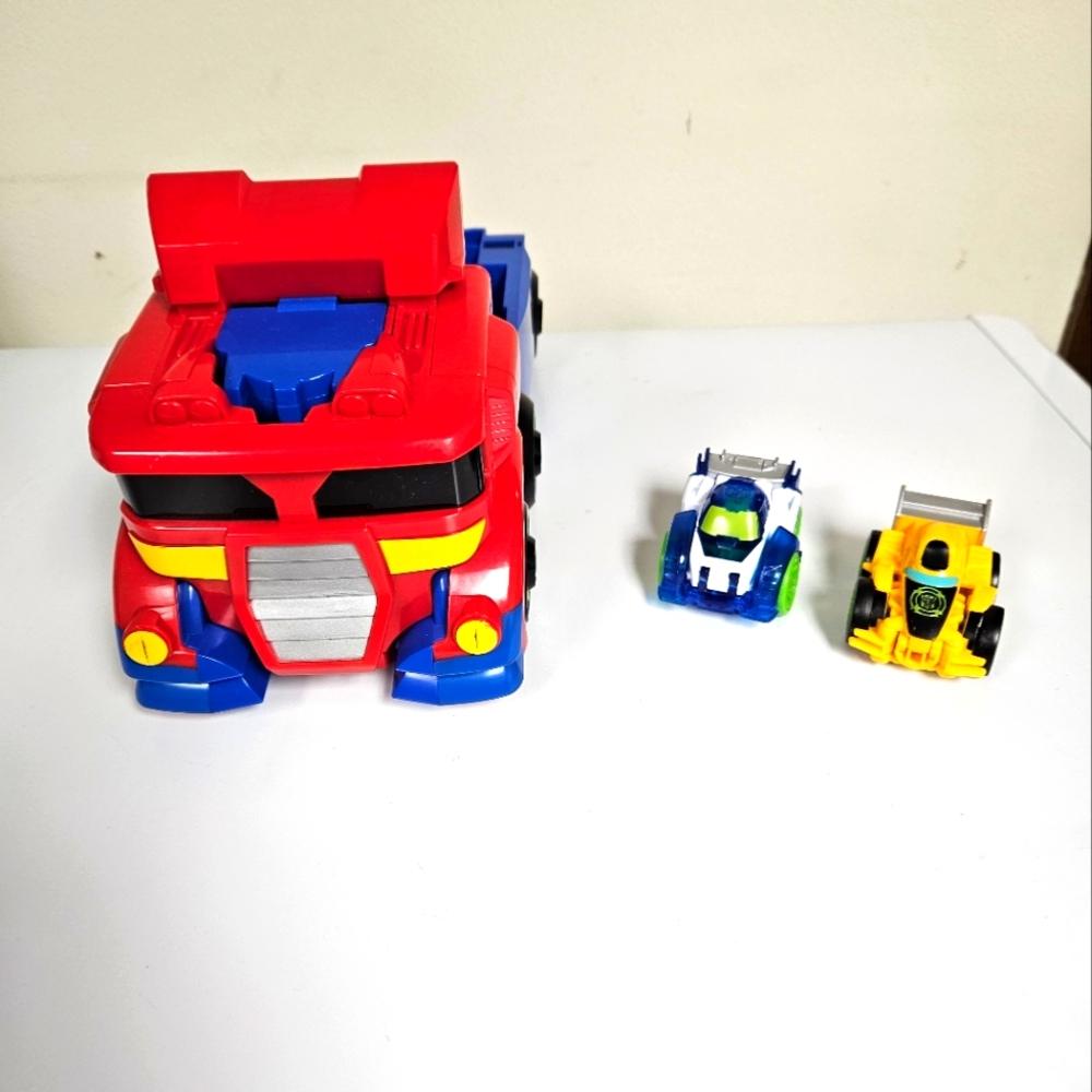 Transformers Rescue Bots Flip Racers Optimus Prime Truck-INCOMPLETE